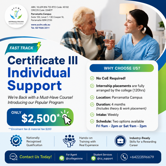 ACCHS_Certificate III in individual support_Fast Track revised with sat class
